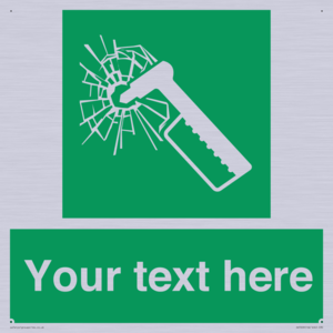 Custom sign safe condition emergency hammer